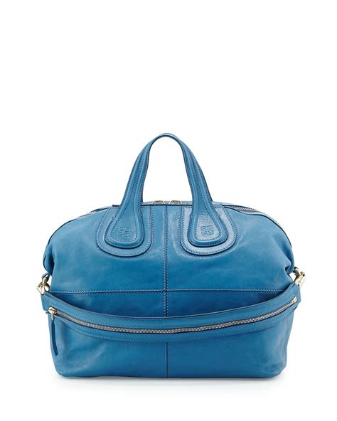 Givenchy Nightingale Medium Leather Satchel Bag, Blue